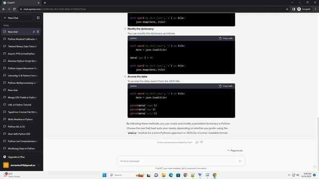With Python can I keep a persistent dictionary and modify it смотреть онлайн