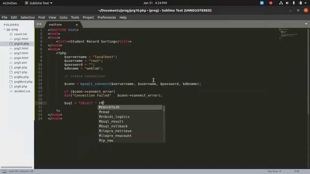 Sorting Student Record from Database Using PHP | Program 10 | VTU WEBLAB | GenXclub | смотреть онлайн