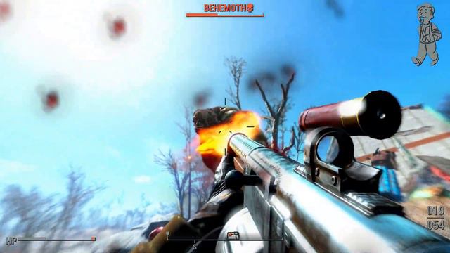 Fallout 4 Behemoth destroyed with a modded shotgun while in slowmo смотреть онлайн