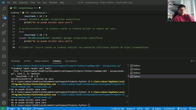 CURSO PYTHON #13 | EXCEPCIONES | MANEJO Y CONTROL смотреть онлайн