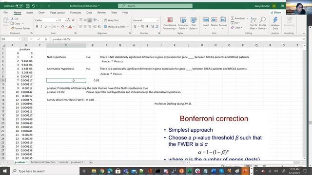 Bonferroni Correction for Multiple Testing смотреть онлайн