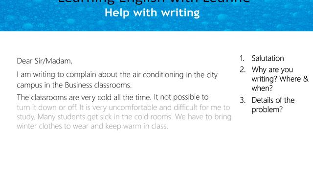 Write a Formal Letter of Complaint in English- 1.1- Air Conditioning смотреть онлайн