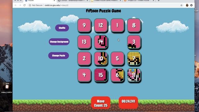 Project #3 Fifteen Puzzle Game смотреть онлайн