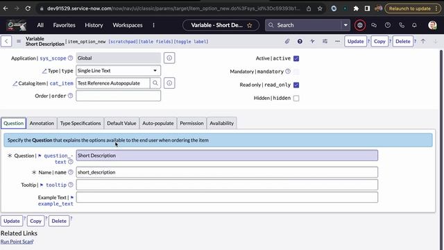 Auto-populate Variables on Catalog Item in ServiceNow смотреть онлайн