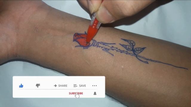How to make temporary tattoo design for girl // rose flower tattoo design #Uniquetattoo#Tattooart смотреть онлайн