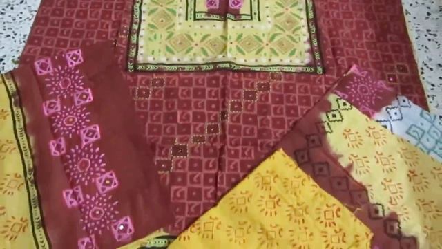 IXUS 88976 (Batik Katha Stitched) Unstitched Beautiful Kameez Suit (No 4)