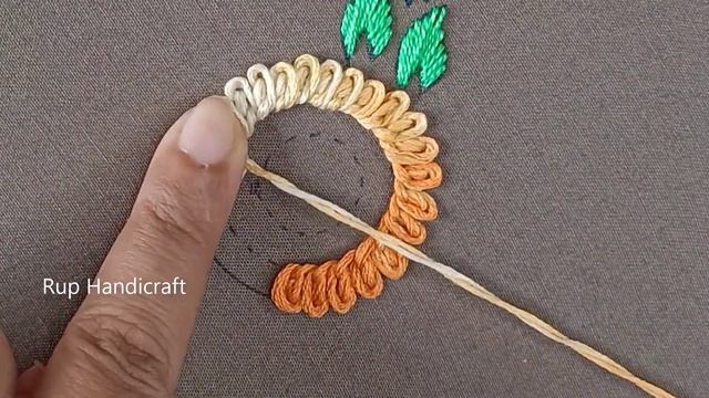 3D allover flower design hand embroidery tutorial,hand embroidery designs by Rup Handicraft смотреть онлайн