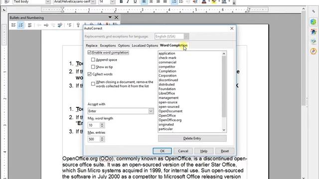Turn Off or On The Word Completion Feature - OpenOffice Writer Tutorial смотреть онлайн