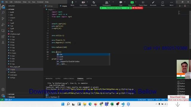 Math Function in Python Programming смотреть онлайн