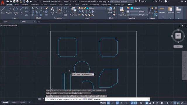 AutoCAD 2021 for Beginners: Offset смотреть онлайн