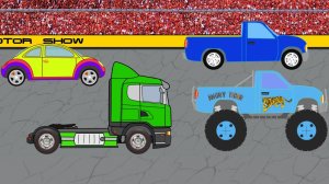 Детские мультики про Машинки | 4 Машинки на Автошоу | Учим типы автомобильных кузовов