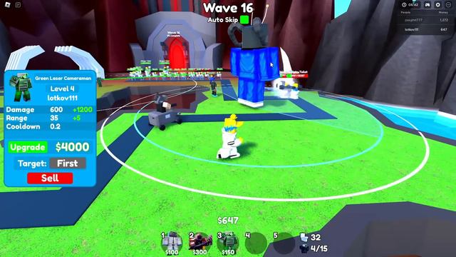 ЛОТКОВ играет в TOILET TOWER DEFENCE в ROBLOX! смотреть онлайн