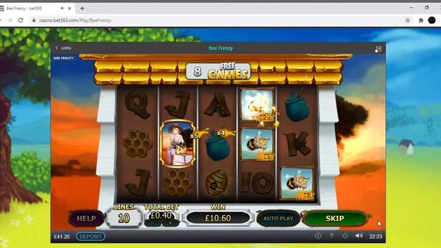 Bee Frenzy Bonus Game Win 40p stake смотреть онлайн