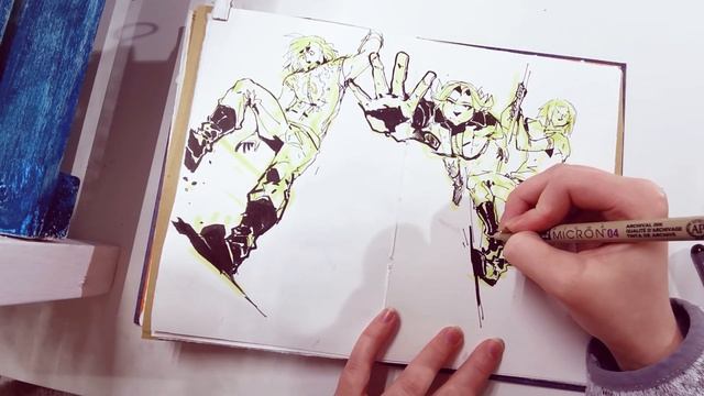 Sketchbook session | DYNAMIC POSE PRACTICE for my comic characters | Sketching and relaxed chatting смотреть онлайн