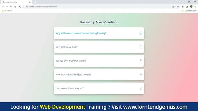 50 Projects In 50 Days - HTML, CSS & JavaScript - 14 FAQ Accordion Menu || By Frontend Genius смотреть онлайн