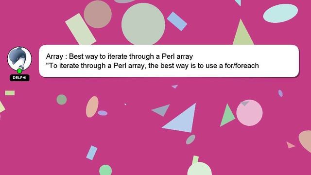 Array : Best way to iterate through a Perl array смотреть онлайн