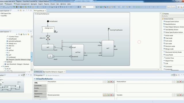 [Designing FMUs with Papyrus] 07 - Modeling reactions to changes on FMU input values смотреть онлайн
