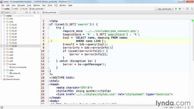 03 09 Using the quote method to sanitize user input смотреть онлайн