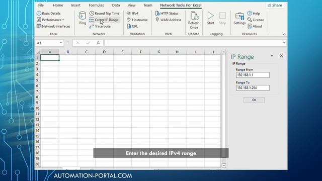 Network Tools For Excel - CREATE IP RANGE смотреть онлайн