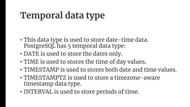 PostgreSQL Datatypes,schema definition смотреть онлайн