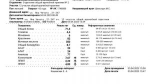 Расшифровка биохимического анализа крови.