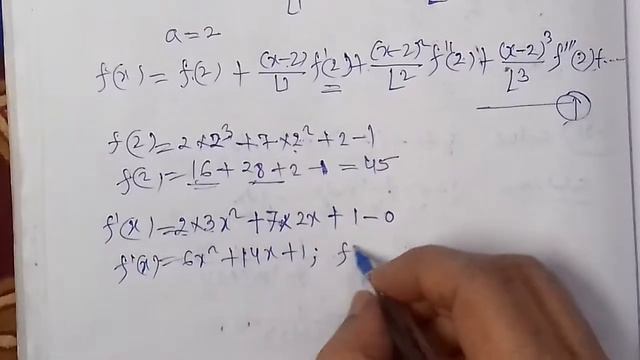 Expend 2x^3+7x^2+x-1 in power of (x-2) by Taylor's theorem смотреть онлайн