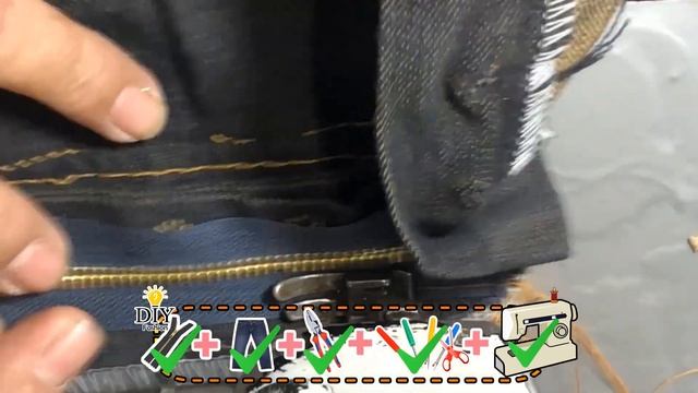 REPLACE THE BUTTONS OF JEANS TO A ZIPPER
