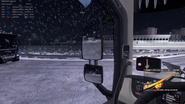 Probando el mod de la nieve en el ETS2!!! смотреть онлайн