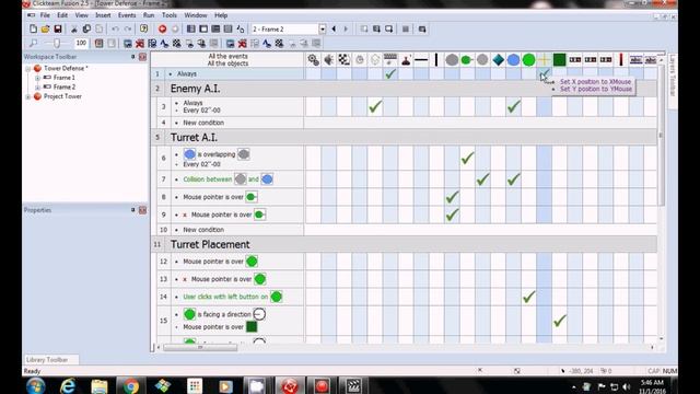 MMF2/CF 2.5 Tower Defense Tutorial - Turret Placement смотреть онлайн