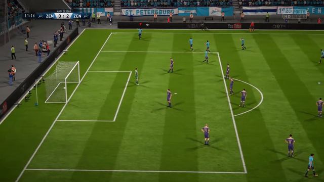 Гол Zabolotnyy - 0:2 (Zenit - Zenit) FIFA 18