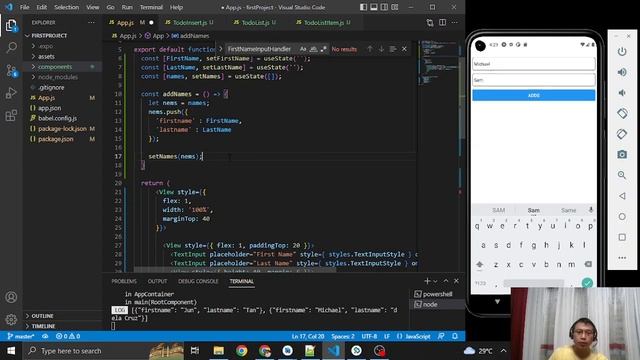 10 - Adding and Displaying Items on Object using React Native смотреть онлайн