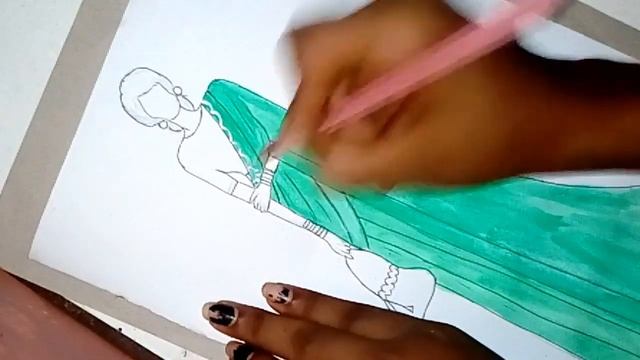 How to draw a designer saree. Fashion illustration drawing. Fashion sketch. #designer #saree смотреть онлайн