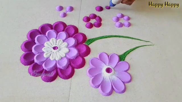 Very Beutiful Navratri Special Purple #navratripurplerangoli смотреть онлайн