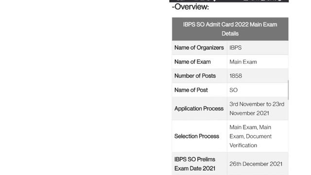 IBPS SO Mains Admit Card 2022 Download SO Main Exam Hall Ticket now смотреть онлайн