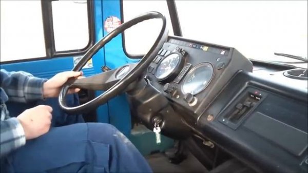 Mercedes Benz 407D automatic old truck walkaround and drive (cab view)