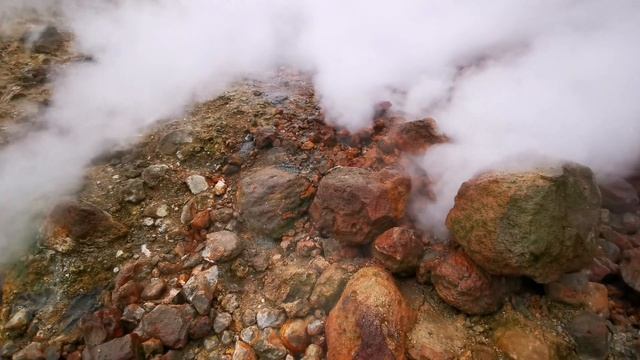 "Дачные" источники, или "малая долина гейзеров" в районе Мутновской ГеоЭС, Камчатка. Август 2019 г. смотреть онлайн