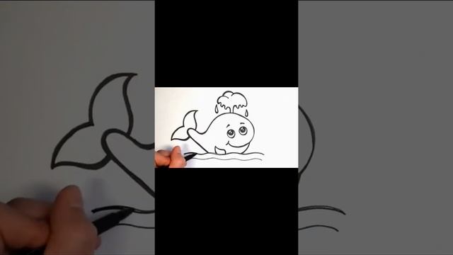 Как нарисовать КИТА / How to Draw a Whale fo Kids смотреть онлайн