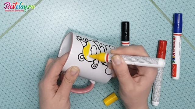 Роспись кружки маркерами по керамике Marabu Porcelain смотреть онлайн