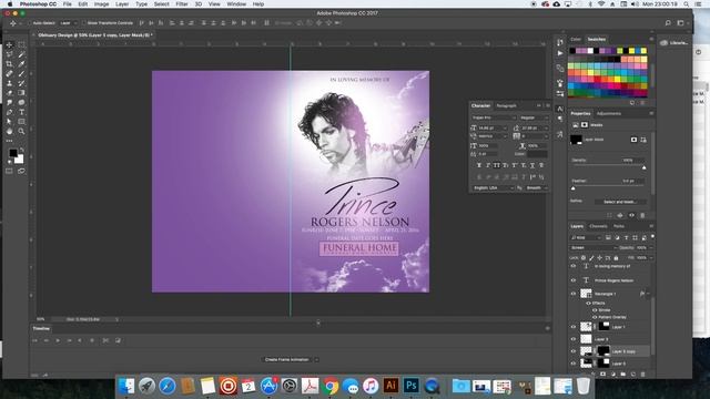 How to design an obituary / funeral program in Adobe Photoshop смотреть онлайн