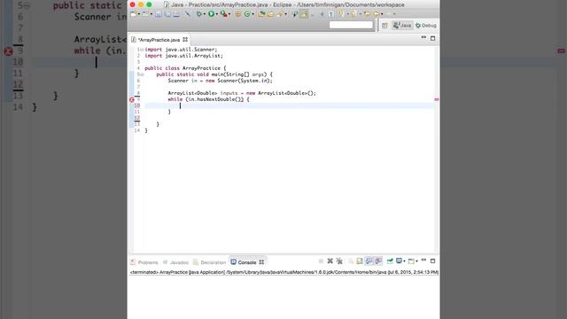 Read User Input into an Array List (Java) смотреть онлайн
