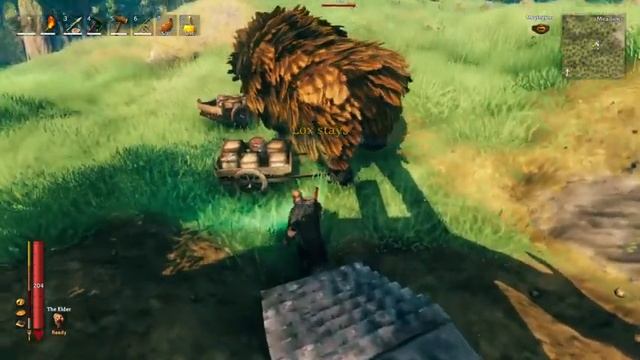 Lox Pulling a Cart - Valheim Beasts of Burden Mod смотреть онлайн