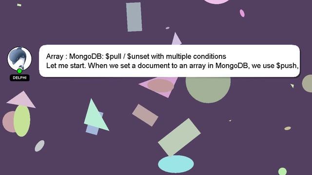 Array : MongoDB: $pull / $unset with multiple conditions смотреть онлайн