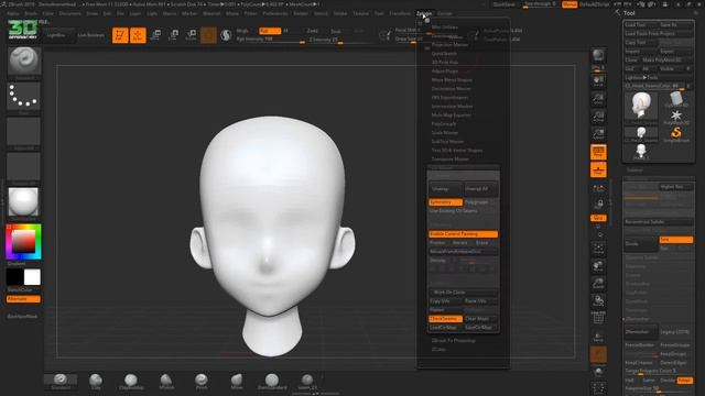 UV-развертка в Zbrush и немного о покраске модели. смотреть онлайн