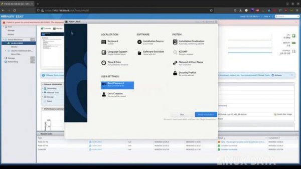 Alma Linux 9 installation on Vmware esxi
