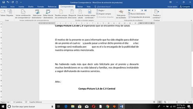 Combinar Correspondencia en Word 2016 y Excel 2016 смотреть онлайн