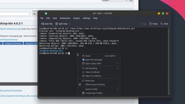 How to install Telegram for Arch Linux EndeavourOS