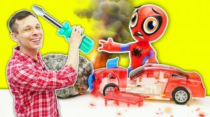 Человек Паук в Мастерской Фёдора - Тест Драйв для Тачки Суперегероя! - Игры машинки для мальчиков