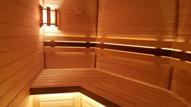 Баня со светодиодной подсветкой полка и подспинника. смотреть онлайн