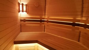 Баня со светодиодной подсветкой полка и подспинника.