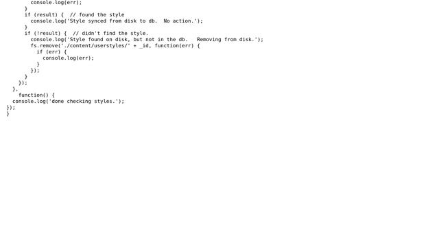 Node function to walk through file system and make sure it has a matching db record смотреть онлайн